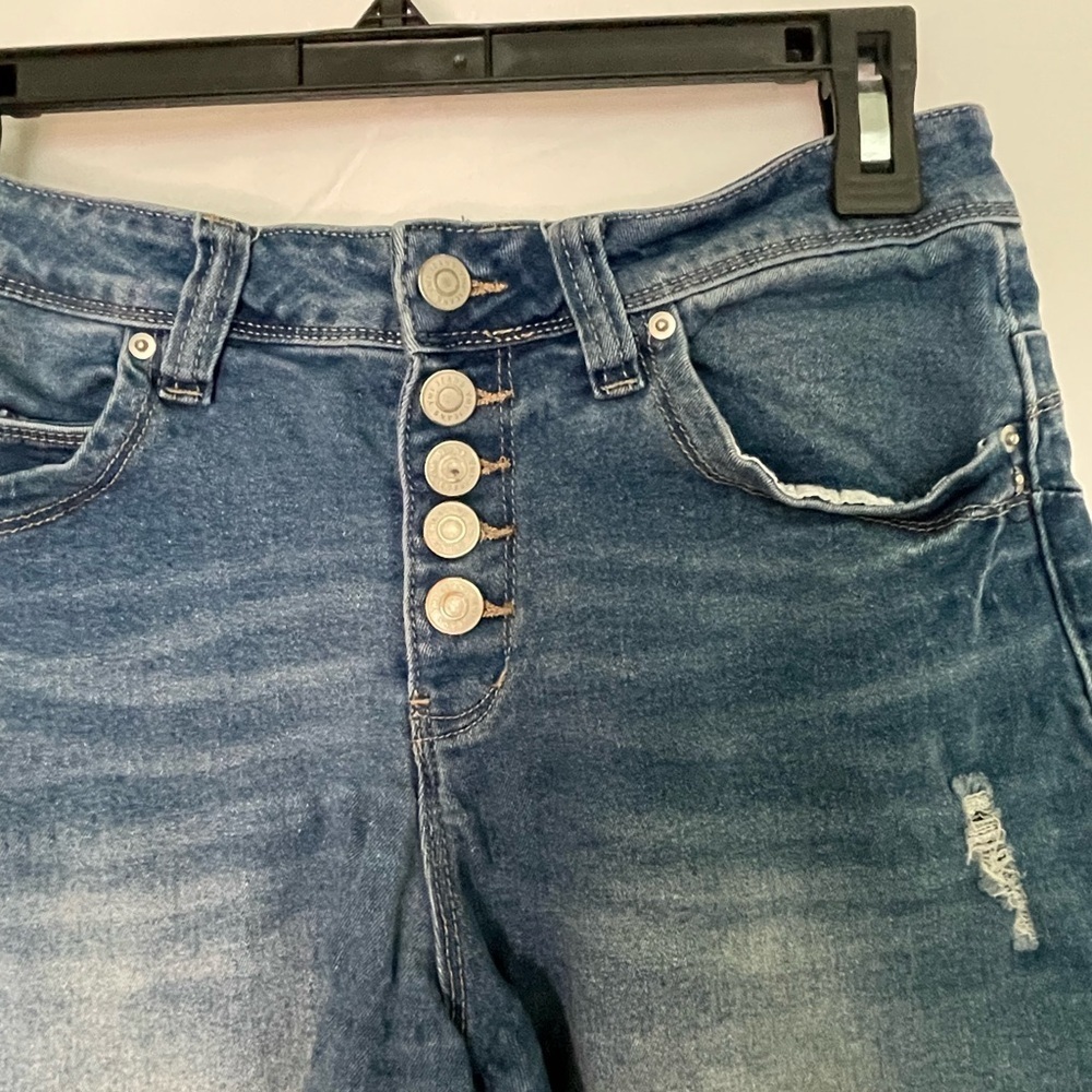 YMI Blue Jean Shorts with Distressed Look​​​ - Picture 2 of 5